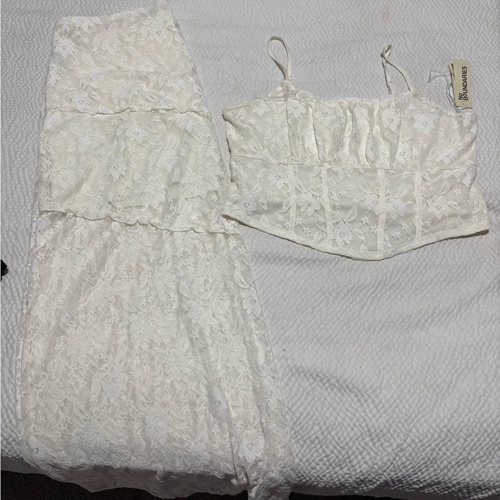 White Lace Two-Piece Set